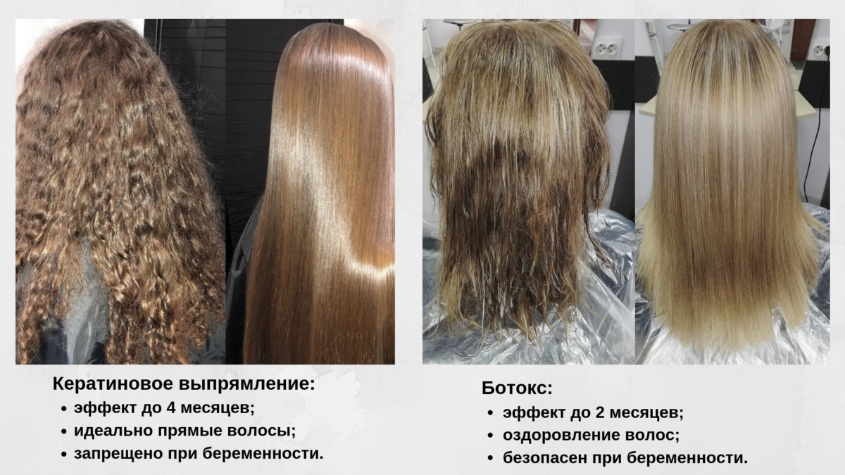 Кератиновое выпрямление волос: плюсы и минусы, уход после процедуры (фото до и после)