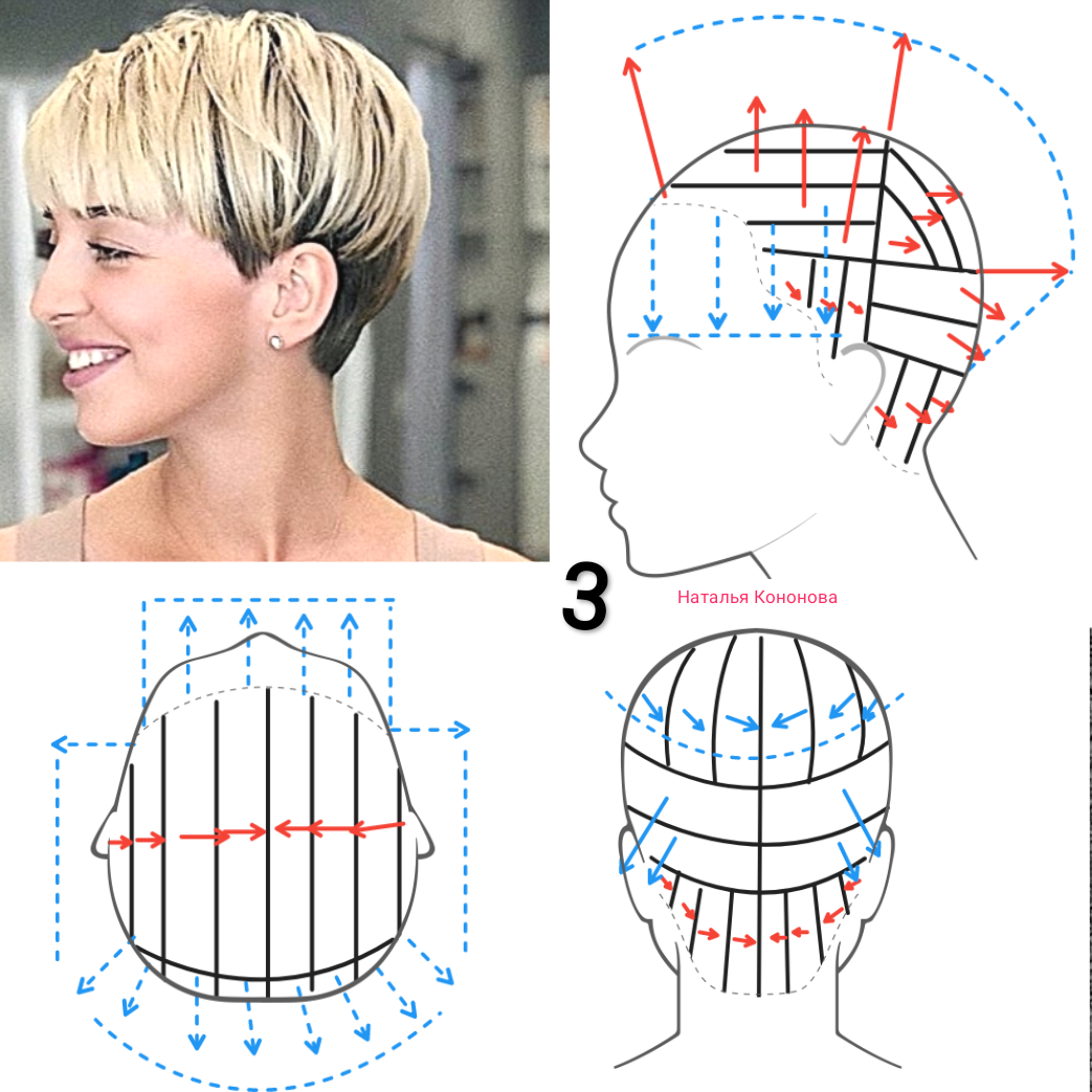 Схема стрижки короткие волосы